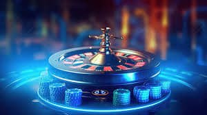 Wanita muda menikmati hiburan sports dan casino di gadget genggamnya dengan nyaman
